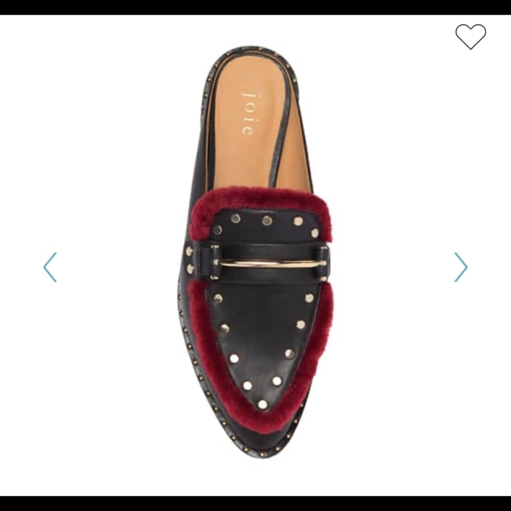 Joie - leather slide with genuine calf hair trim